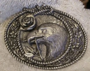 EAGLE ROSE BELT BUCKLE NEW Made in the U.S.A - Picture 1 of 2