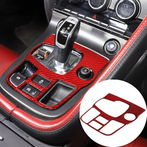 Red Carbon Car Center Control Gear Panel Trim Cover For Jaguar F-TYPE 2013-2022 - Picture 1 of 9