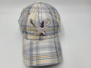American Eagle Plaid Distressed Flex Fitted (Seems M-L) Hat Cap Casual Men Women - Picture 1 of 13
