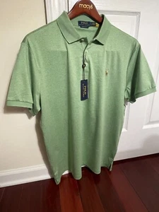 New POLO RALPH LAUREN Men's Green Custom Slim Fit Soft Cotton Polo Shirt Size XL - Picture 1 of 2