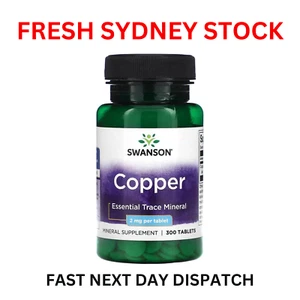 Swanson Cobre 2 mg 300 Comprimidos Esencial Traza Mineral Órganos Saludables Tejidos - Imagen 1 de 5