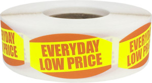 Everyday Low Price Retail Market Stickers, 0.75 x 1.375 Inches, 500 Labels Total
