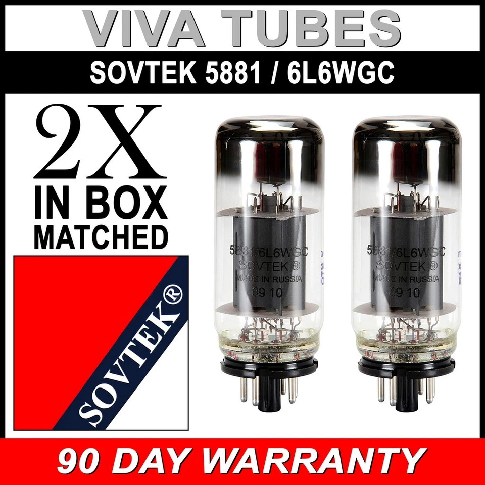 Nuevo par de tubos de vacío Sovtek 5881 / 6L6WGC de corriente de placa coincidente Foto 1 de 1