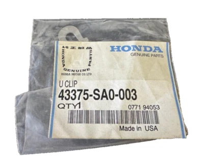 GENUINE OEM HONDA BRAKE DRUM U CLIP P/N 43375-SA0-003 GENUINE OEM NEW PART - Image 1 of 4