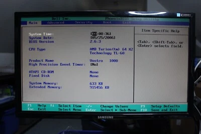 FUNCIONANDO/somente peças - SOMENTE unidade base Dell Vostro 1000 - 2.0GHz - Imagem 1 de 4