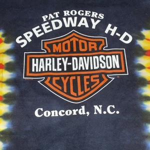 T-shirt vintage Harley Davidson tie dye fiamme punto singolo M USA Y2K AOP SC - Foto 1 di 13