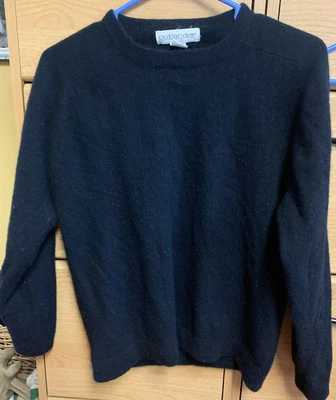Vtg Outlander Knit Sweater Womens Black Lambs Wool Angora Top - Image 1 of 4