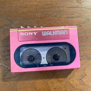 SONY WALKMAN Cassette Tape Player WM-20 Pink Vintage Retro Not tested [junk] - Picture 1 of 14