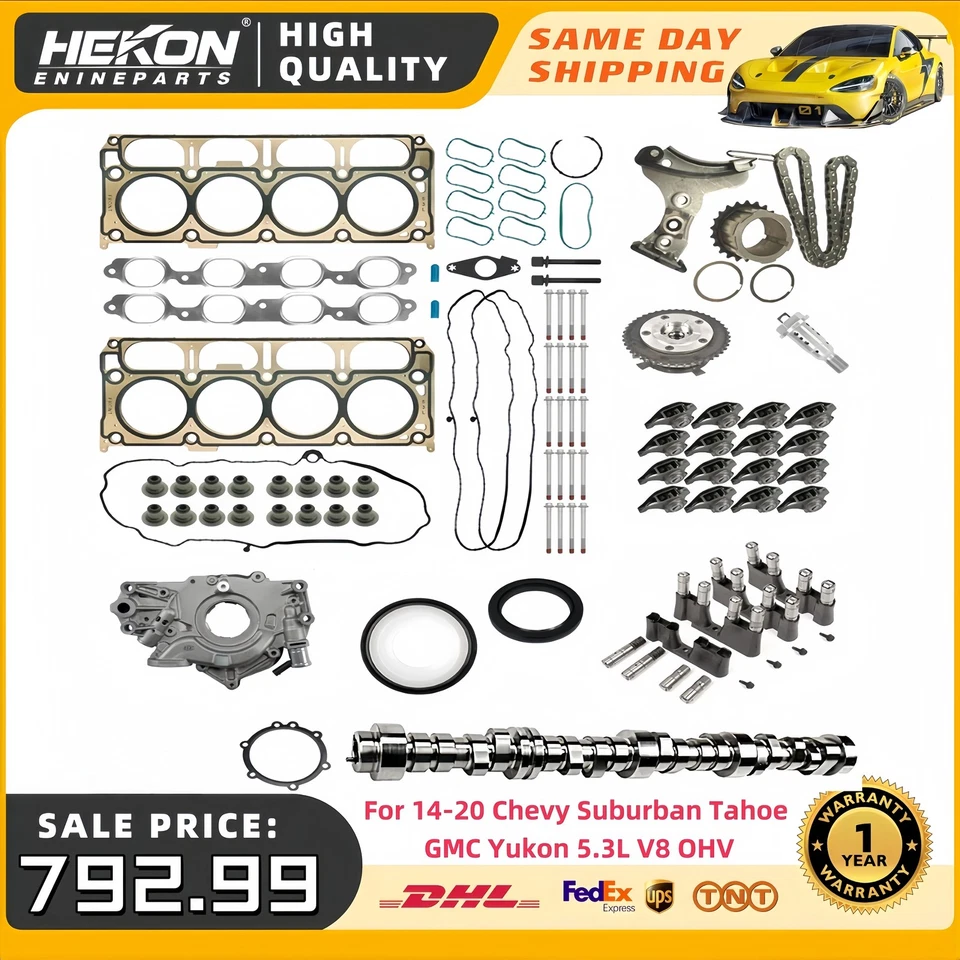 Engine Rebuild Kit Camshaft For 14-20 Chevy Suburban Tahoe GMC Yukon 5.3L V8 OHV — 第 1/4 张图片