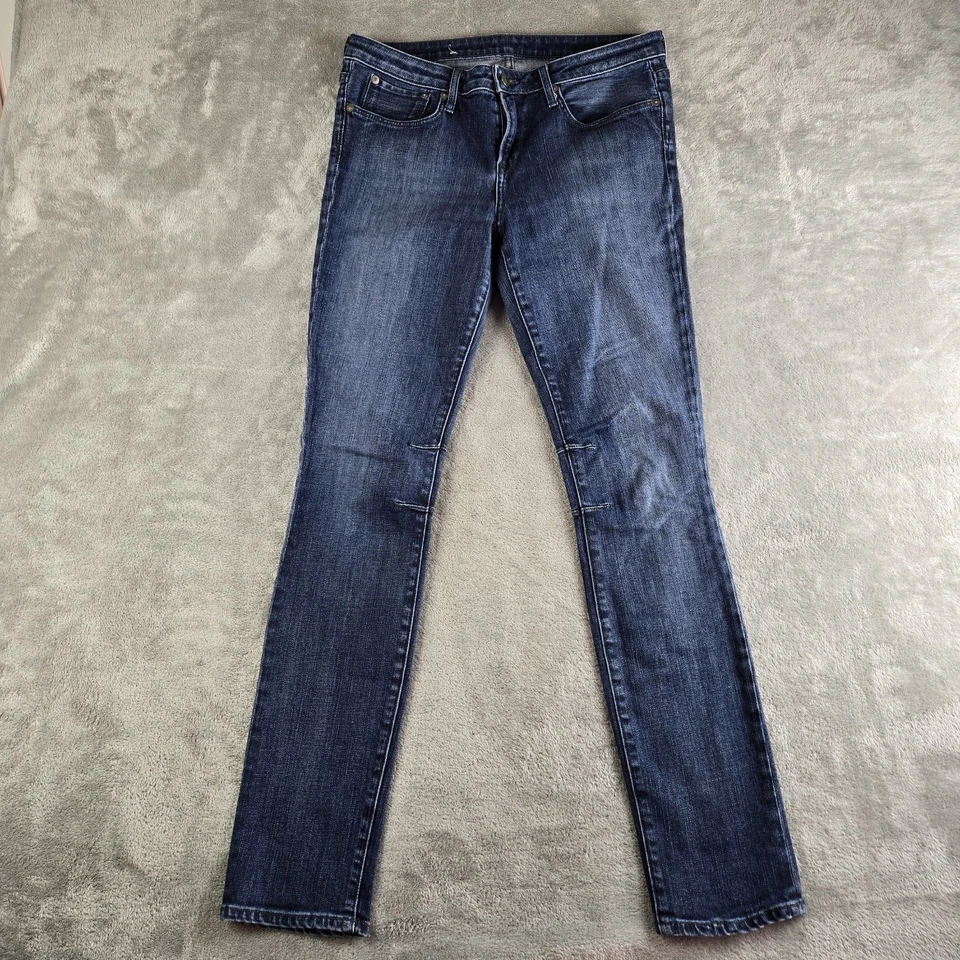 Jeans Helmut Lang para mujer 29x30 azul denim elástico ajustado tiro medio hechos en EE. UU. Foto 1 de 4