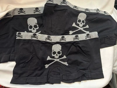 Dark Queen Boy Pantalones Cortos Mujer Ropa Interior Calavera y Huesos Negro Lote De 3 Talla Pequeña Foto 1 de 4
