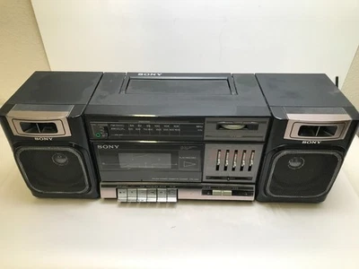 Reproductor de casete estéreo AM/FM negro Sony CFS-1000 de colección Boombox funciona Foto 1 de 2