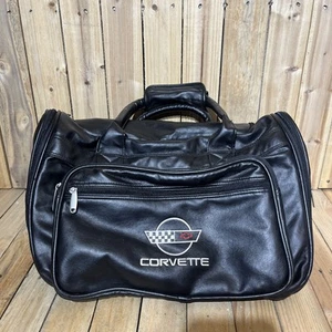 Vintage Corvette Leder Seesack mit gesticktem Logo & mehreren Reißverschlüssen - Bild 1 von 11