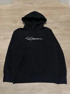 Supreme Classic Script FW18 Hoodie Sweatshirt Size Medium Black - Picture 1 of 6