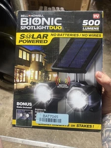 NEW Bell + Howell Bionic Spotlight Duo Outdoor Motion Sensor Solar Powered Light - Picture 1 of 1