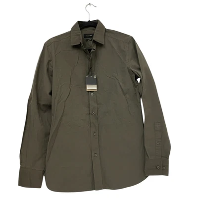 Camisa con botones Massimo Dutti para hombre S pequeña verde algodón manga larga 0135/410 nueva con etiquetas Foto 1 de 4