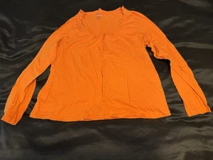 Kenneth Cole Reaction Women’s Orange Long Sleeve Scoop Neck Tee Top XL - Picture 1 of 5
