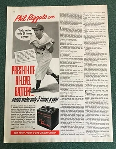 Phil Rizzuto NY Yankee Hall of Fame Shortstop 1951 Ad - Picture 1 of 2