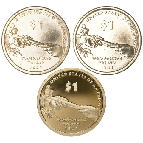 2011 P D S Native American Sacagawea Dollar Year Set Proof & BU US 3 Coin Lot Cover