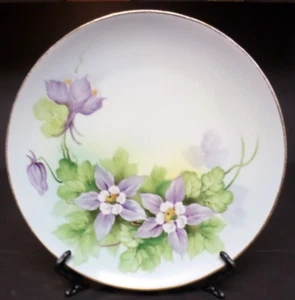 Vintage Hand painted Floral Plate Noritake Japan Green Mark China Purple Floral - Bild 1 von 4
