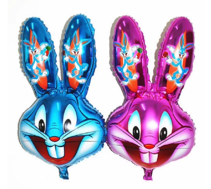 Пасхальный кролик воздушный шар счастливая пасхальная вечеринка дети девочка мальчик розовый синий фольга воздушные шары - Изображение 1 из 1