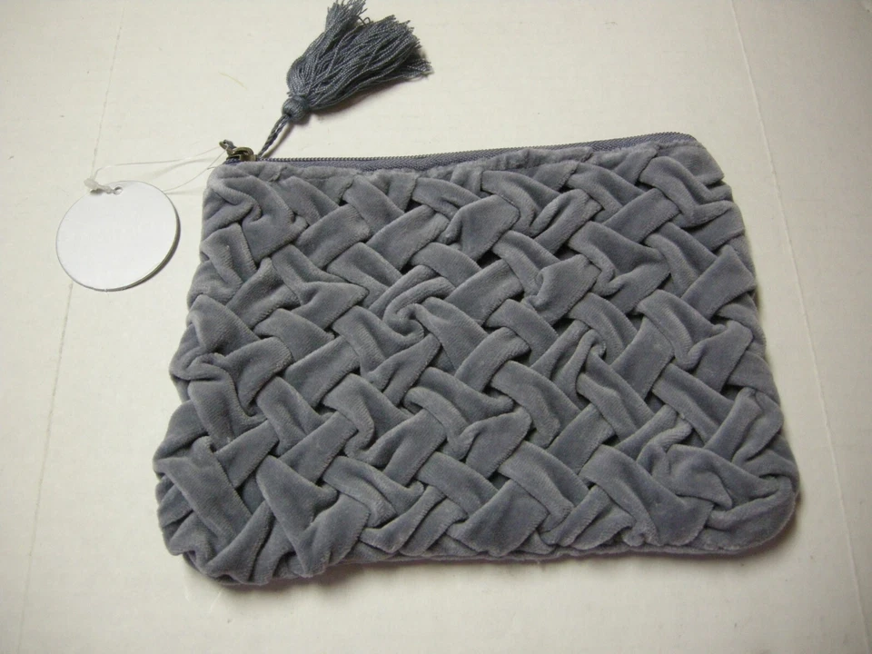 Макияж/косметичка на Demdaco, серый бархат, 8 «x 6», совершенно новый - Изображение 1 из 1