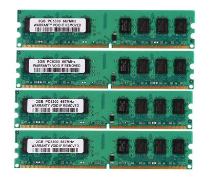 DDR2 8 GB RAM 4X 2 GB PC2-5300 667Mhz DIMM 240Pin Desktop Memory Low Density New - Image 1 of 4