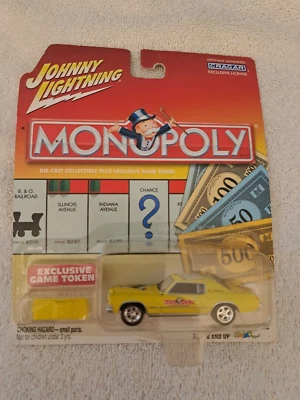 Johnny Lightning  1971 Pontiac Grand Prix MonopolyYello w/ Car Game Piece Token - Image 1 of 2