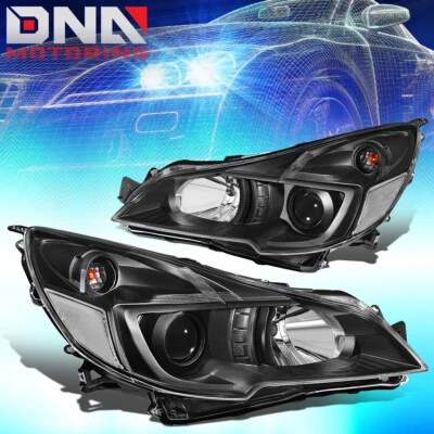 FOR 2010-2014 SUBARU OUTBACK LEGACY PAIR PROJECTOR HEADLIGHT LAMPS BLACK CLEAR - Image 1 of 4