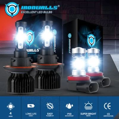 Combo de faros antiniebla de haz alto bajo 6500K LED de 4 lados para Ford Flex 2009-2024 Foto 1 de 4