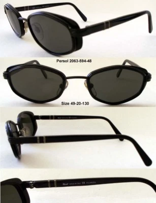 PERSOL VINTAGE POLARIZED BLACK 2063 SUNGLASSES - Image 1 of 4