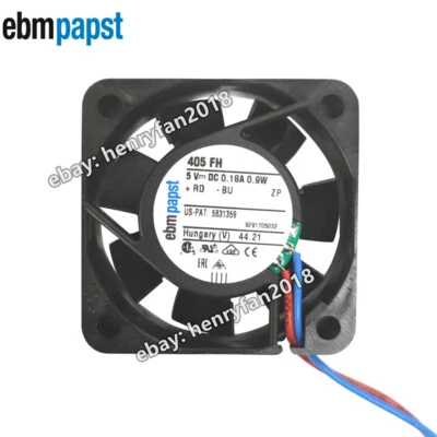 Ebmpapst 405FH Axial Fan 5VDC 0.18A 0.9W 6000RPM 40*40*10mm Cooling Fan - Image 1 of 4