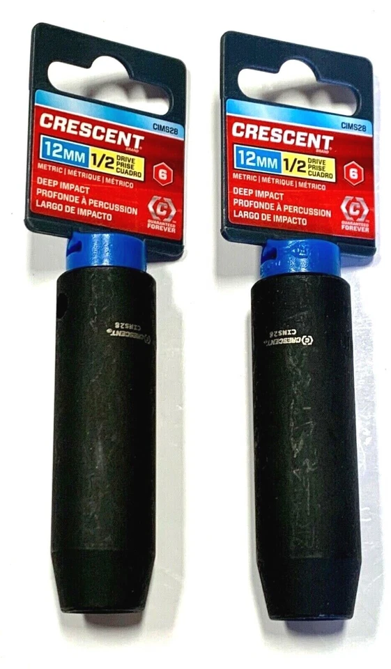 Media luna 1/2" unidad 12 mm impacto profundo enchufe métrico paquete de 6 puntos 2 CIMS28 Foto 1 de 1