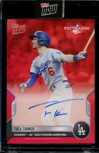 2022 Topps Now Postseason Trea Turner Red Auto Autograph #PS-7D #d 8/10 - Picture 1 of 2