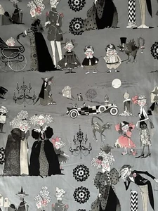 Alexander Henry Ghastlies Halloween Ghastlie Family Reunion on Gray Fabric 1Yd