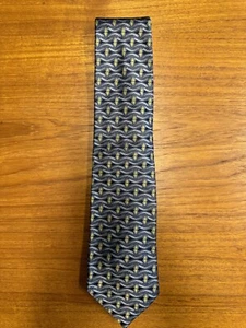 Nordstrom Silk Tie. Whimsical Gray and Yellow. 60” x 3.75” - Picture 1 of 4