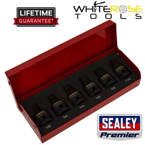 Sealey Impact TRX-Star* Socket Bit Set Premier 6pc 1/2"Sq Drive T55-T100 Wrench - Picture 1 of 4