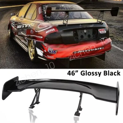 For Nissan Sentra Sedan 46" Glossy Rear Trunk Spoiler Racing GT Wing High Stand Foto 1 de 4