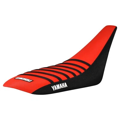 Cubierta de asiento Yamaha YFZ 450 2004-2013 NEGRO/ROJO BRILLANTE/NEGRO costillas logotipo #200 Foto 1 de 4