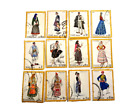 12 Vintage Postage Stamps GREECE Folklore Costumes Dress