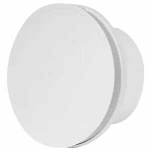 Ventilador extractor de baño redondo silencioso 100 mm / 4" con cubierta frontal blanca - Imagen 1 de 4