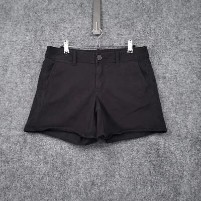Pantalones Cortos American Eagle Mujer 8 Negros Midi Súper Elastizados Chinos Frente Plano Tiro Medio Foto 1 de 4