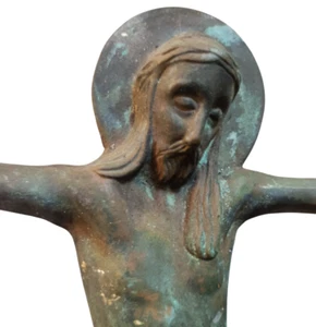 Antique Copper alloy Statue of Jesus Christ / Crucified Jesus - Picture 1 of 8