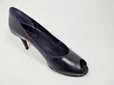 NUEVO Negro Amalfi Rangoni ZAPATOS Tacones Abiertos Punta abierta CUERO 6 M NUEVO EN CAJA Foto 1 de 4