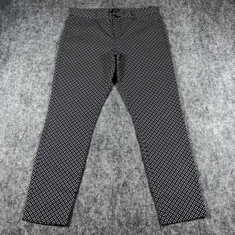 Pantalones Gap Para Mujer 4 Azul Marino Ajustados Ciudad Elastizados Estampado Geométrico Algodón Pantalones Floral Foto 1 de 4