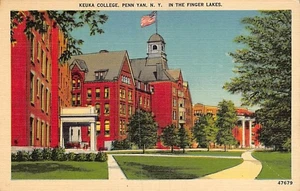 Postal NY: Keuka College, Penn Yan, Nueva York, lino publicado 1945 - Imagen 1 de 3
