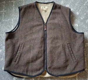 Woolrich Wool Shearling gefütterte Weste Herren XXL braun Tweed Jagd Outdoor  - Bild 1 von 7