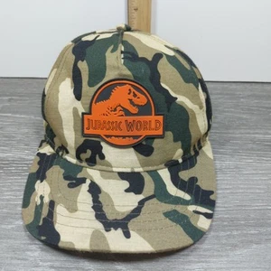 Jurassic World Camo Adjustable Snapback Youth Hat Rubber Logo Cap - Picture 1 of 7