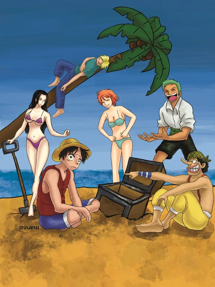 NEW Anime One Piece Monkey Luffy, Boa, Sanji Very Soft Fleece Blanket 60 X 76 in - Image 1 of 1