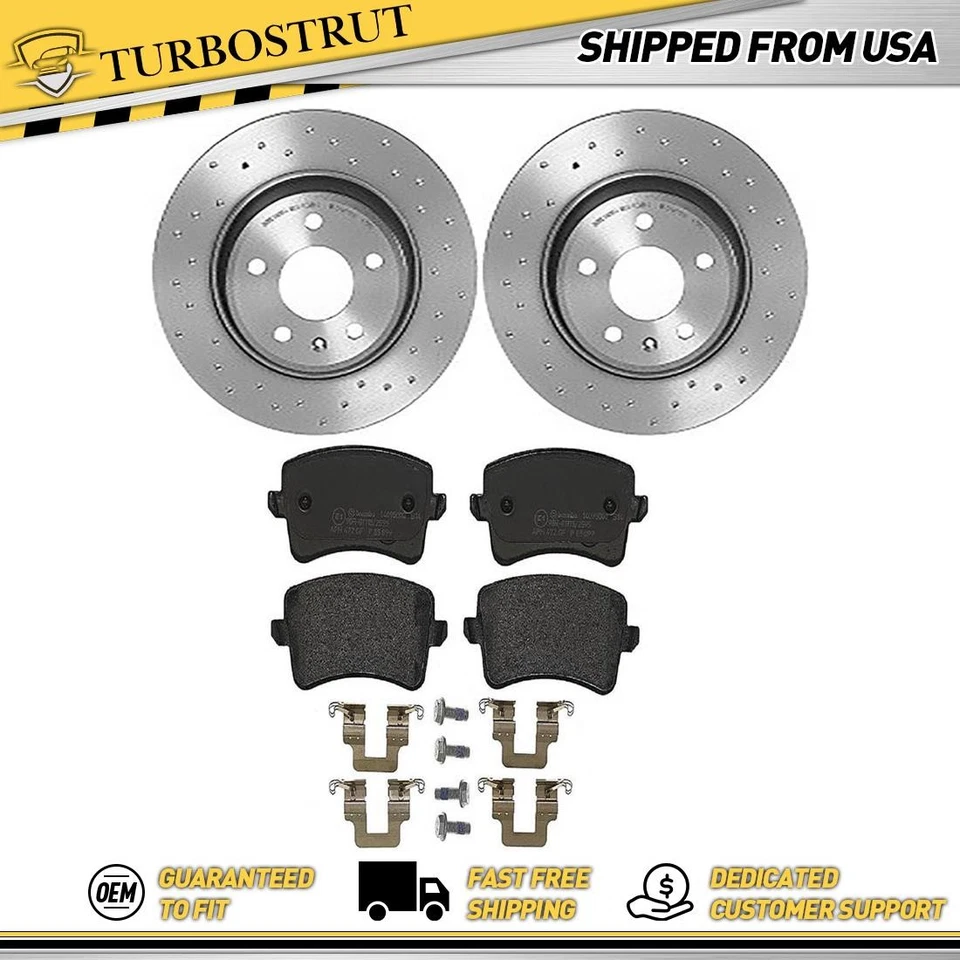 Kit pastillas freno rotores trasero Brembo para Audi A5 Quattro 2008-2017 Foto 1 de 4
